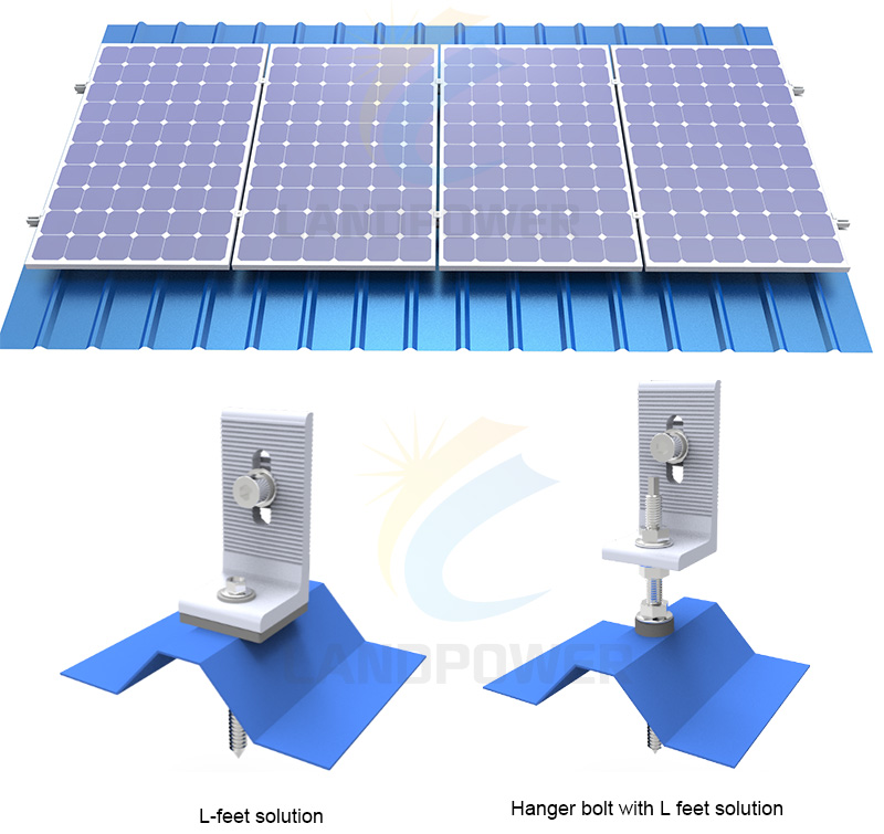 L-FOOT SOLAR PANEL MOUNTING FOR TRAPEZOIDAL ROOFS