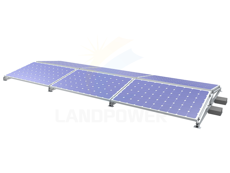 Ost-West-Flachdach-Solarmontage mit Ballast