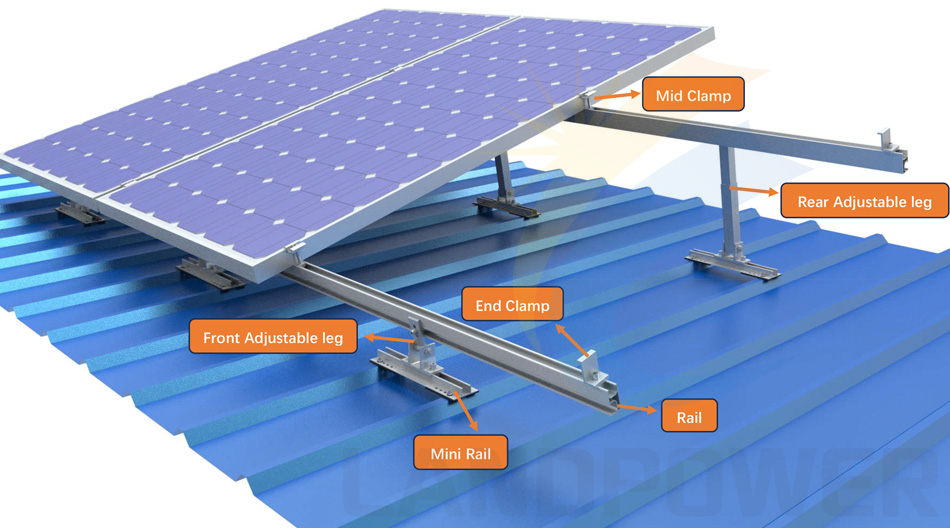 mini rail tilt solar roof mounting