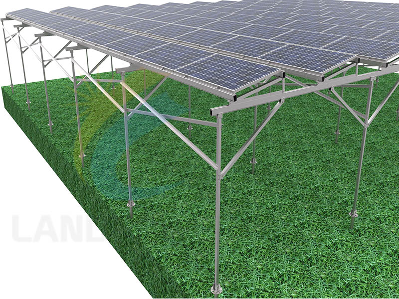 Montage von Solarmodulen für landwirtschaftliche Nutzflächen