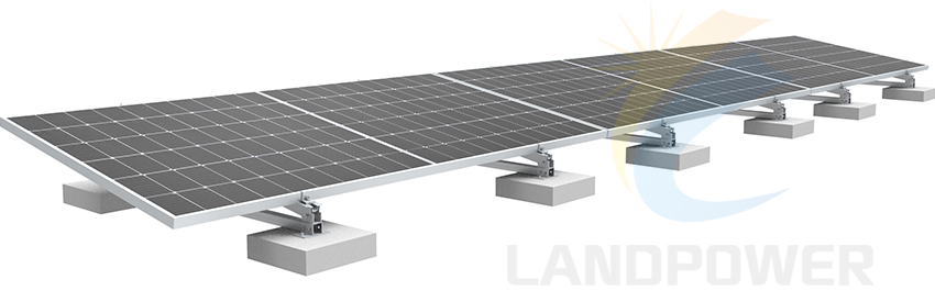 southing facing ballasted solar mounting